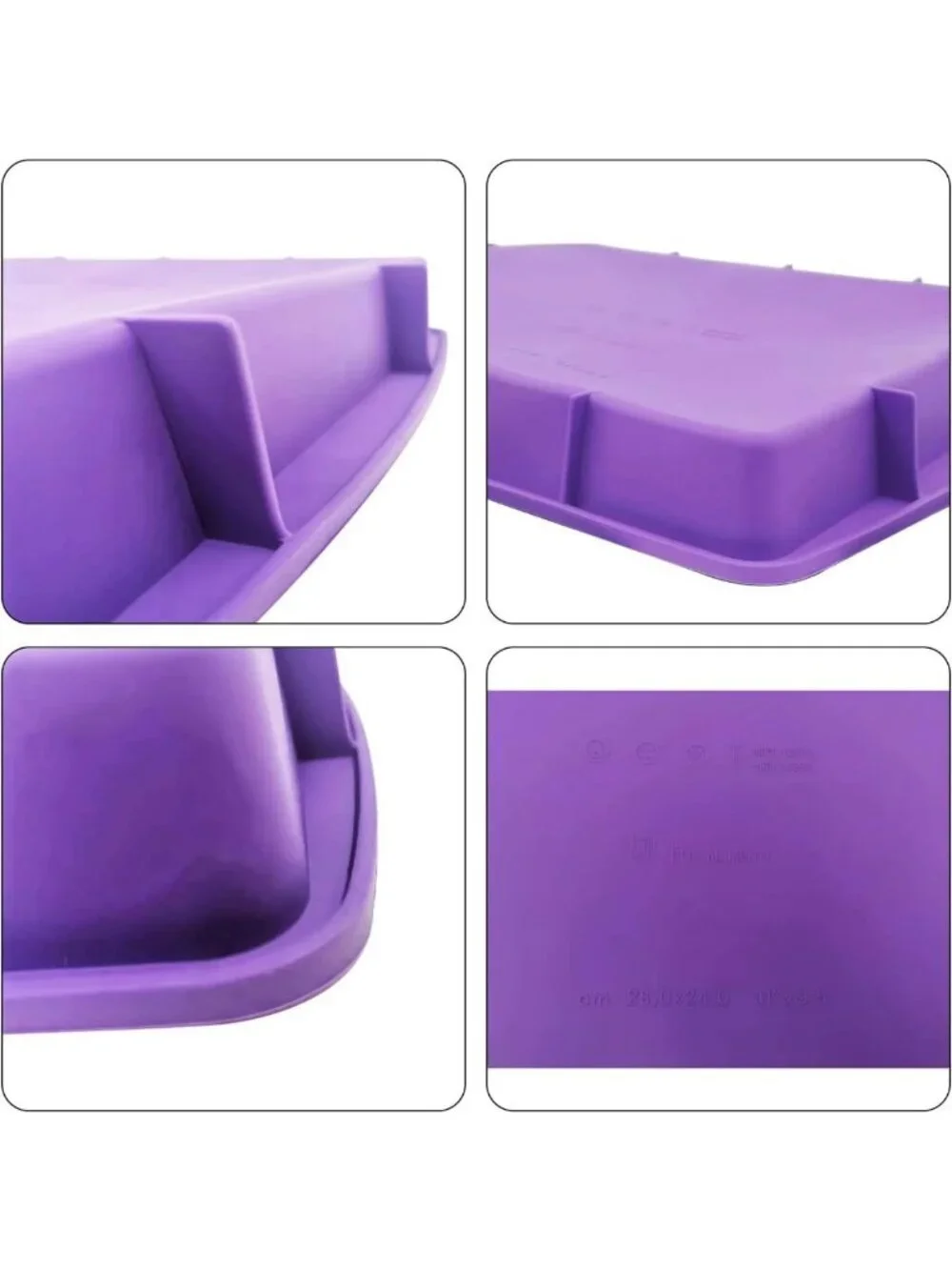 Purple Silicone Baking Pan Set - 11x9.5 Inch, Durable, Easy Cleanup, Oven